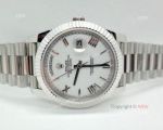 (EW) Swiss 3255 Rolex Day Date II 41 Replica Watch Stainless Steel White Dial